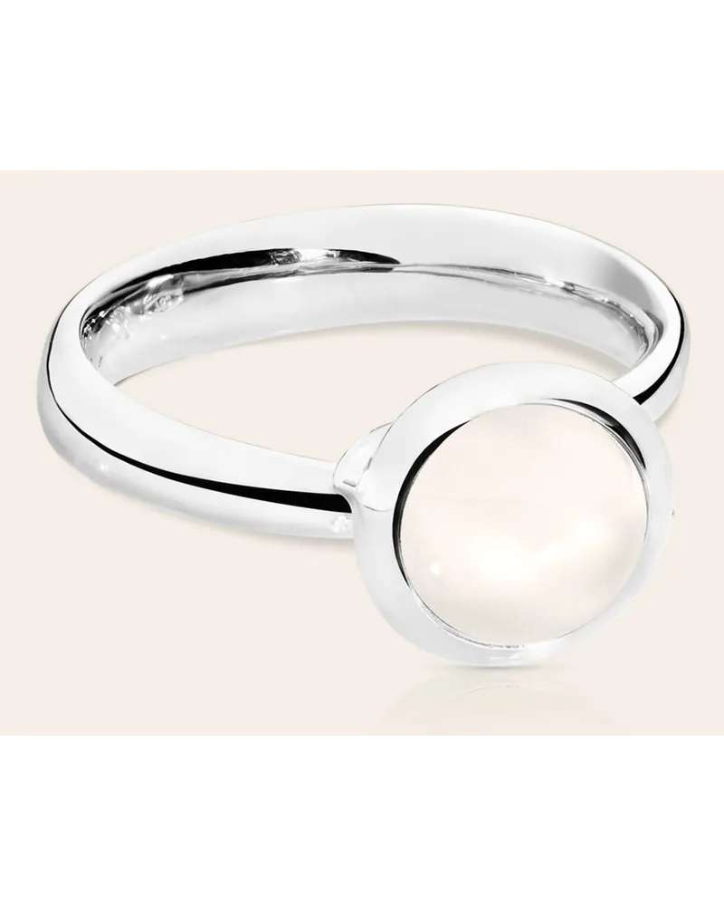 TAMARA COMOLLI Ring RING BOUTON SMALL MOONSTONE SAND/WHITE aus Silber