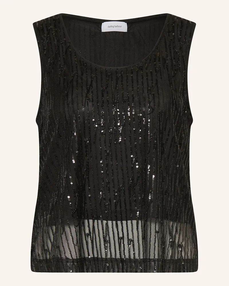 Darling Harbour Top Mit Pailletten schwarz Schwarz