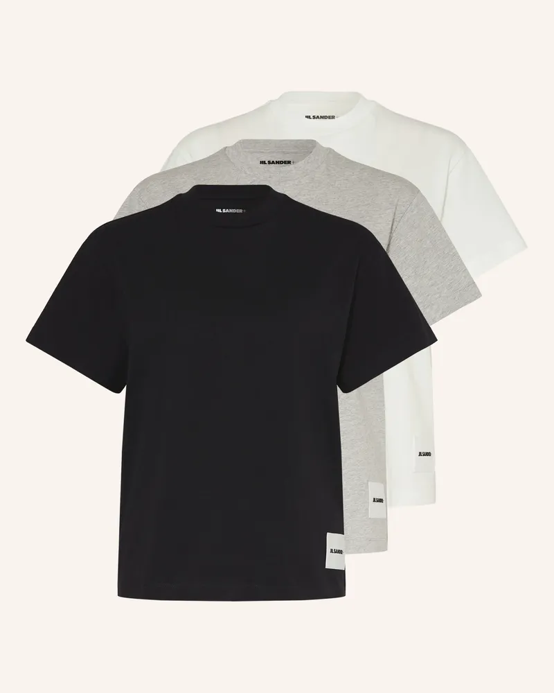 Jil Sander 3er-Pack T-Shirts grau Schwarz