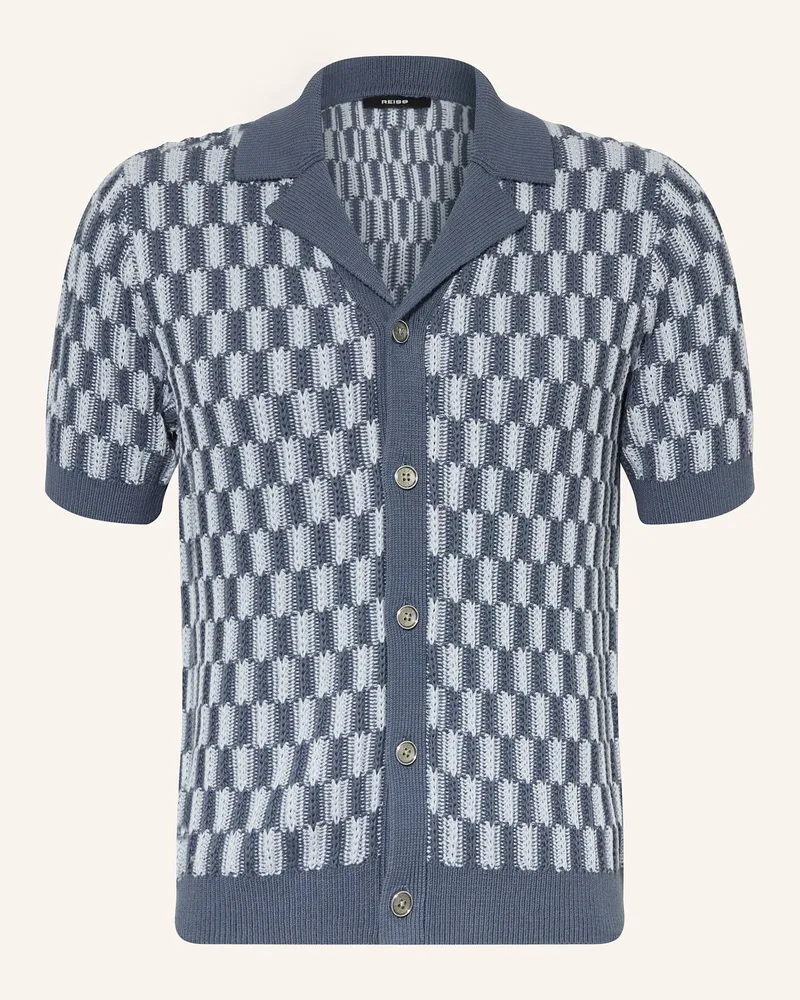 Reiss Strickhemd ROBBIE Regular Fit Blaugrau
