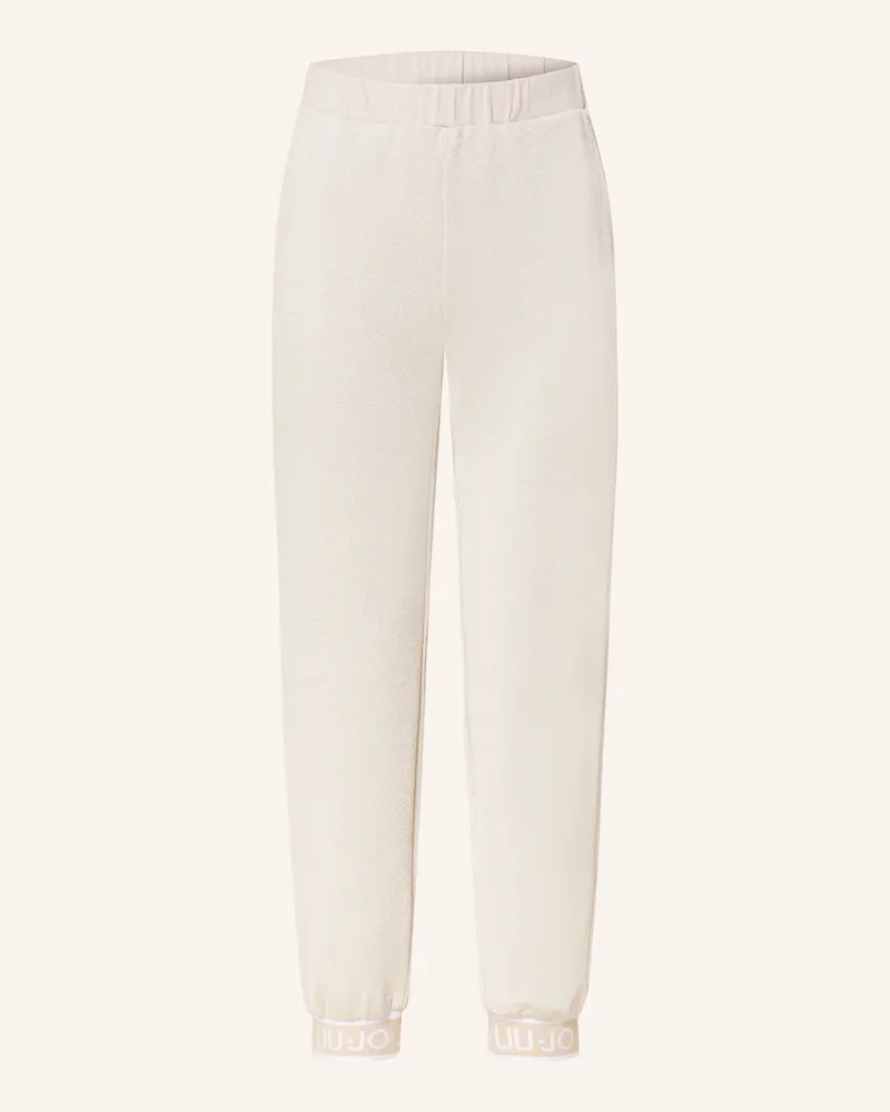 Liu Jo Hose im Jogging-Stil mit Glitzergarn Ecru