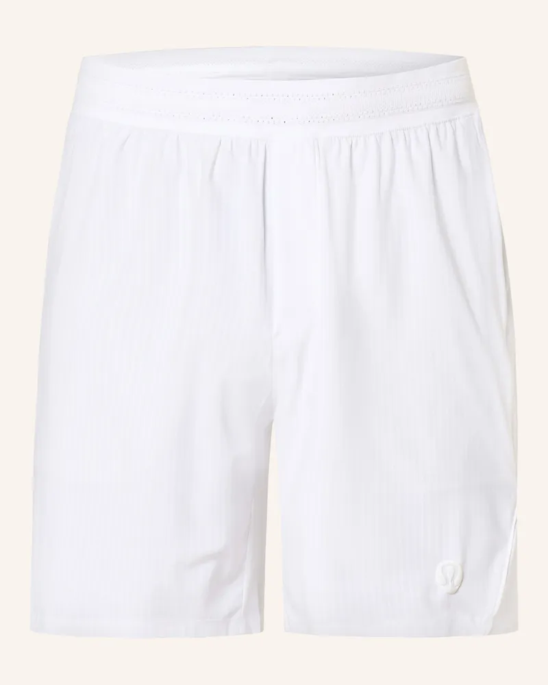 LULULEMON Tennisshorts STRIPED MESH 7IN Weiss