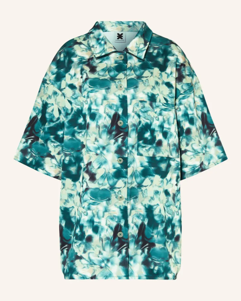 Karo Kauer Oversized-Hemdbluse Petrol