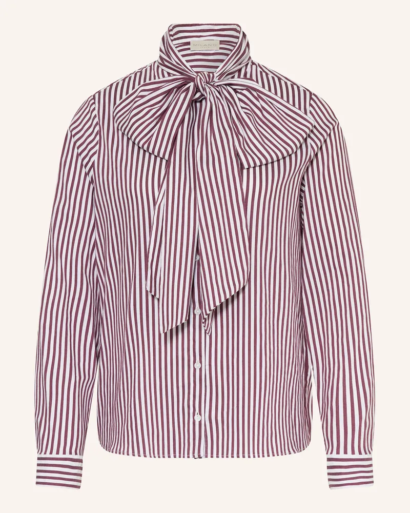 Milano Italy Bluse mit abnehmbarer Schluppe Dunkelrot