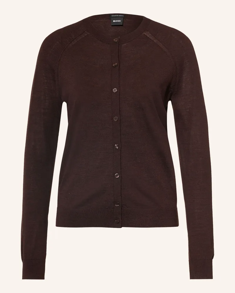 HUGO BOSS Strickjacke Fonami braun Dunkelbraun