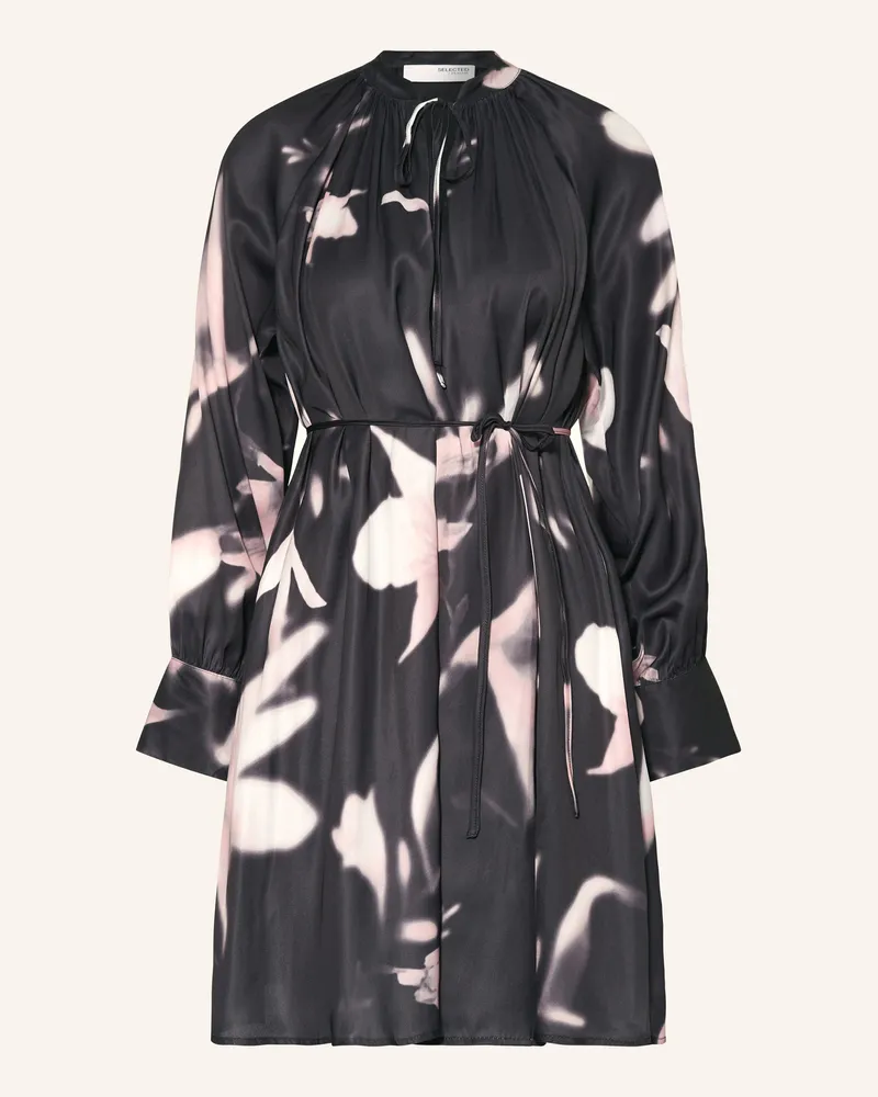 Selected Satinkleid Schwarz