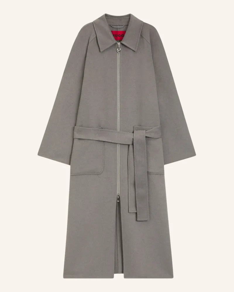 HUGO BOSS Klassischer Mantel Minetta-1_Df Relaxed Fit grau Hellgrau