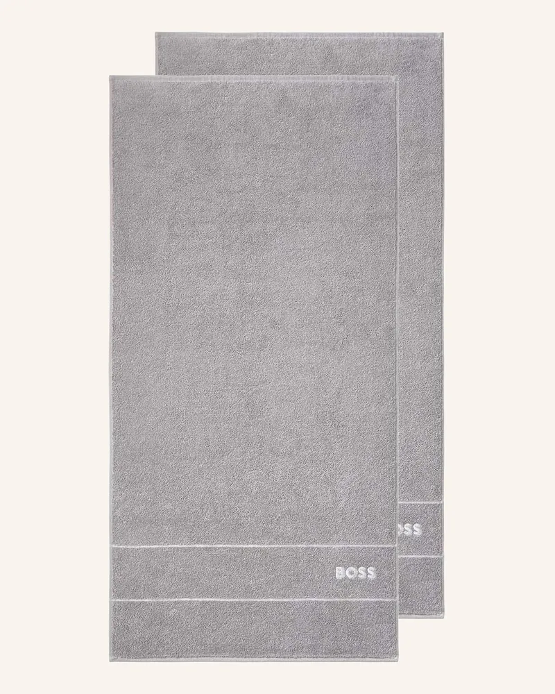 HUGO BOSS Handtuch 2er Set Plain grau Grau