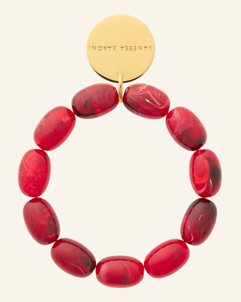 Vanessa Baroni Armbänder OLIVE FLEX BRACELET  RED MARBLE by GLAMBOU Gold