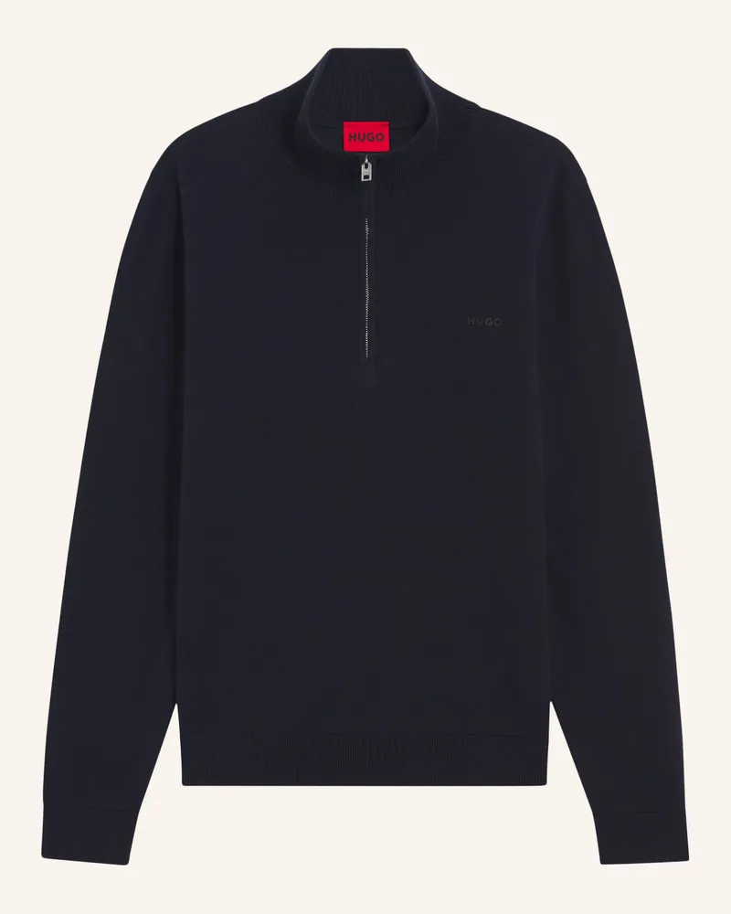 HUGO BOSS Strickjacke San Quintus-c2 Regular Fit blau Dunkelblau
