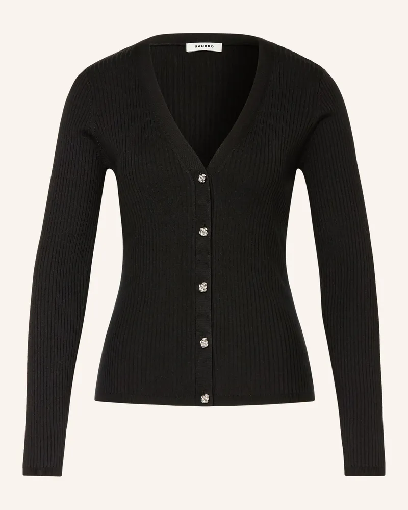 Sandro Strickjacke schwarz Schwarz