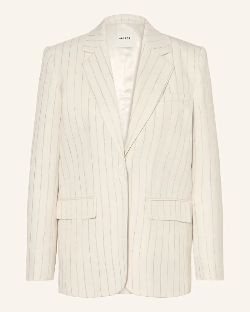 Sandro Blazer Mit Glitzergarn weiss Ecru