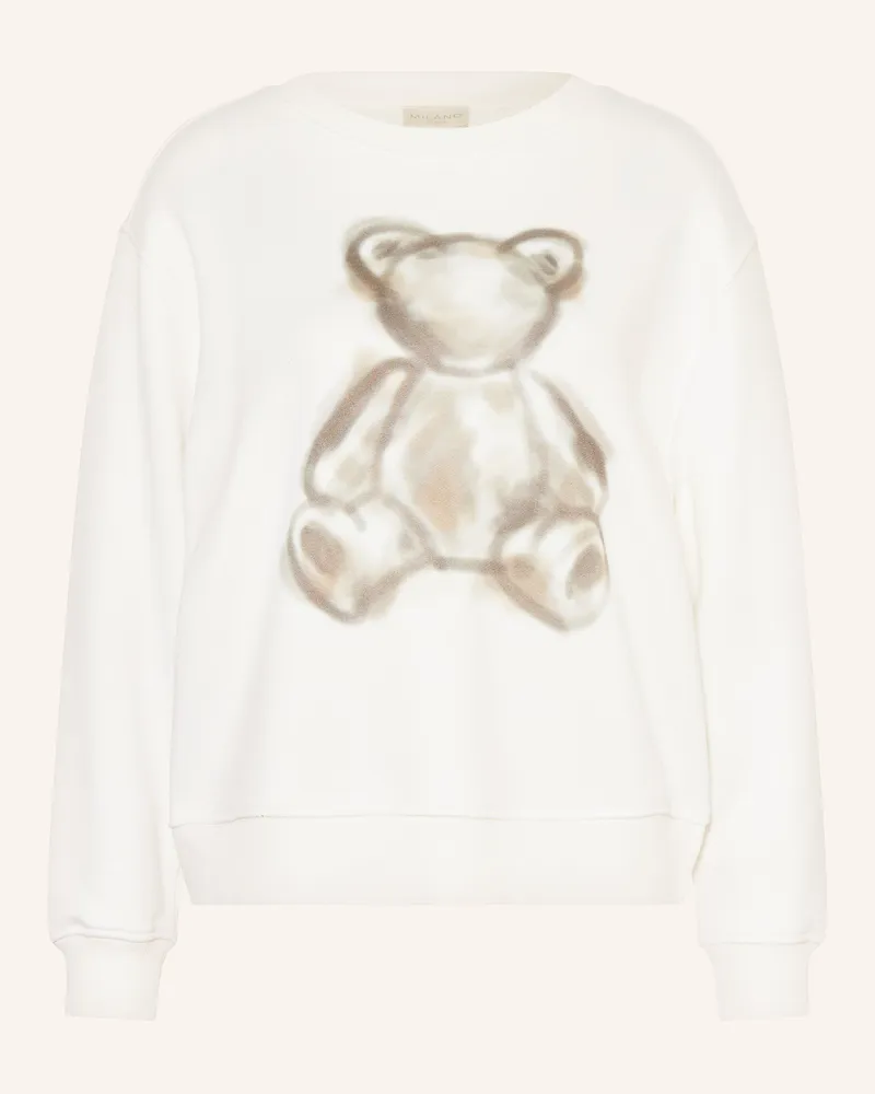 Milano Italy Sweatshirt mit Schmucksteinen Weiss