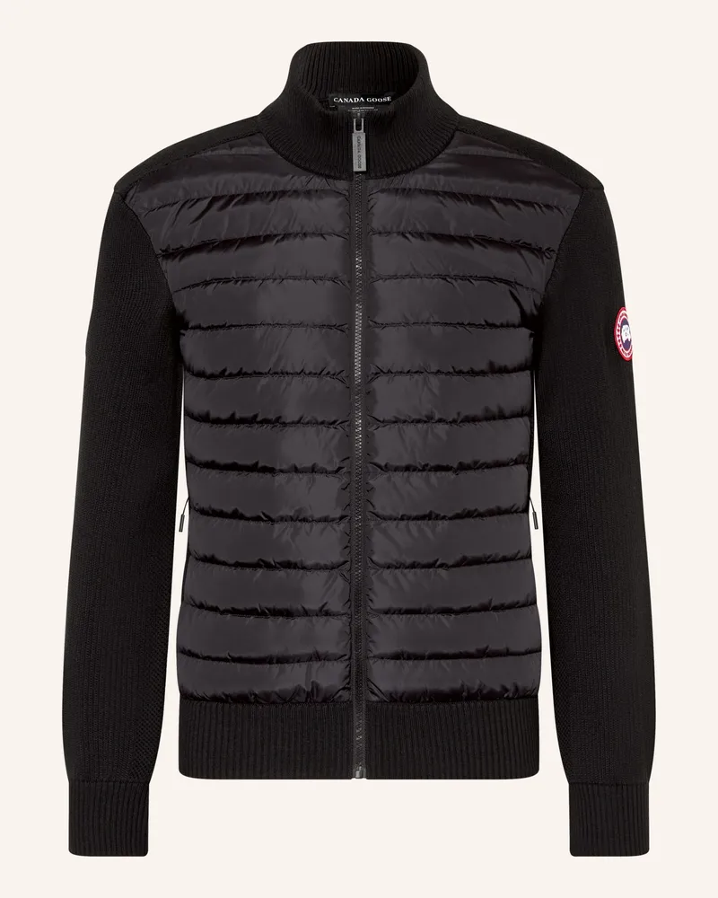Canada Goose Strickjacke Hybrdige Im Materialmix schwarz Schwarz
