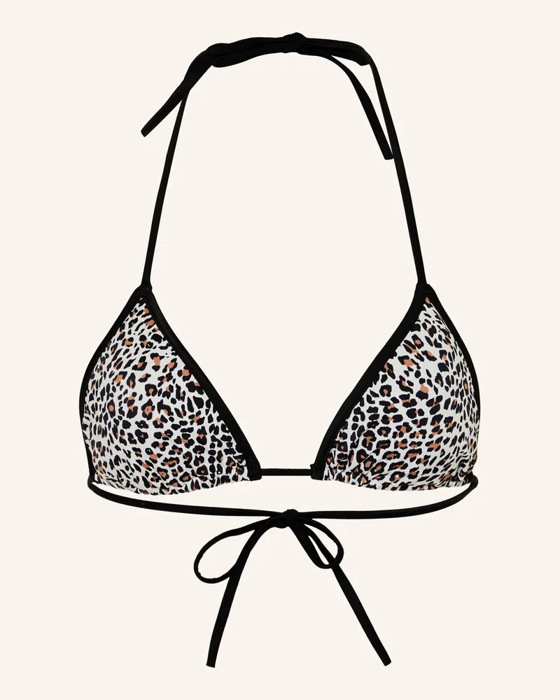 HUGO BOSS Triangel-Bikini-Top Monogram weiss Schwarz