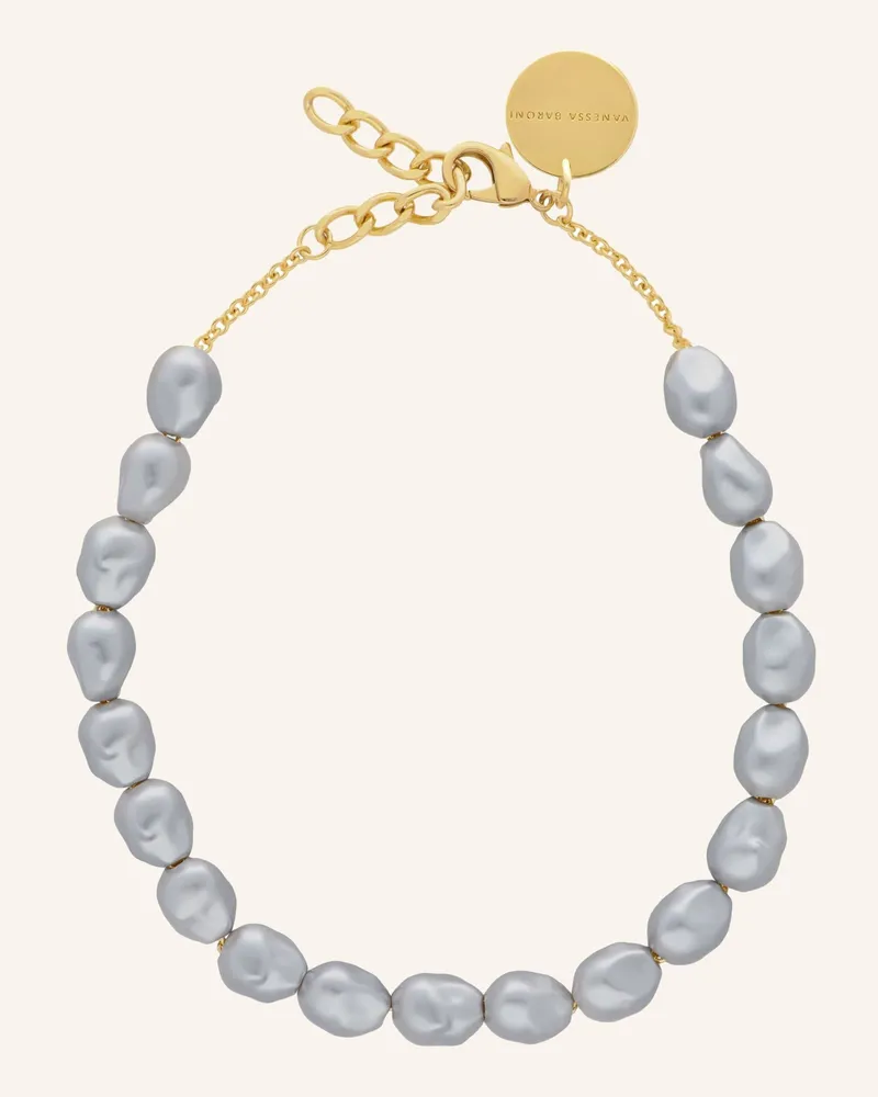 Vanessa Baroni Halskette Organic Pearl Necklace Short Pearl By Glambou gold Gold