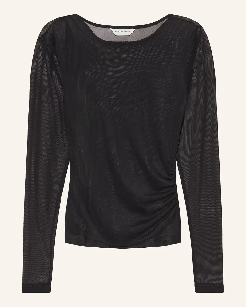 MOSS COPENHAGEN Longsleeve Mschisa Illenora Aus Mesh schwarz Schwarz