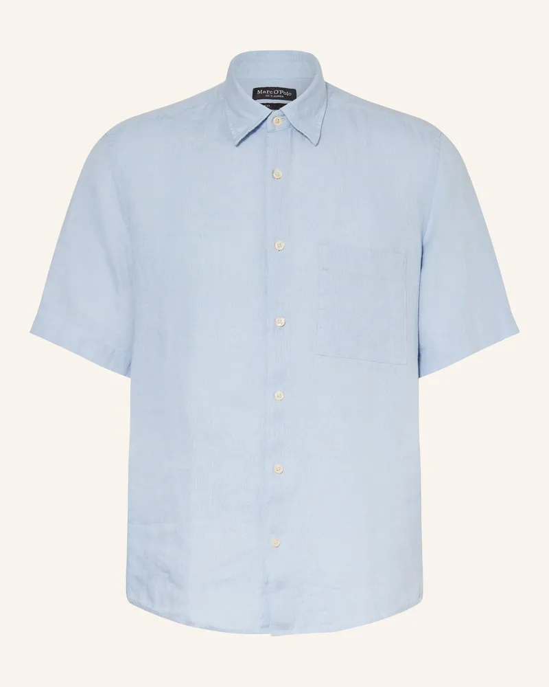 Marc O'Polo Kurzarm-Hemd Regular Fit Aus Leinen blau Hellblau