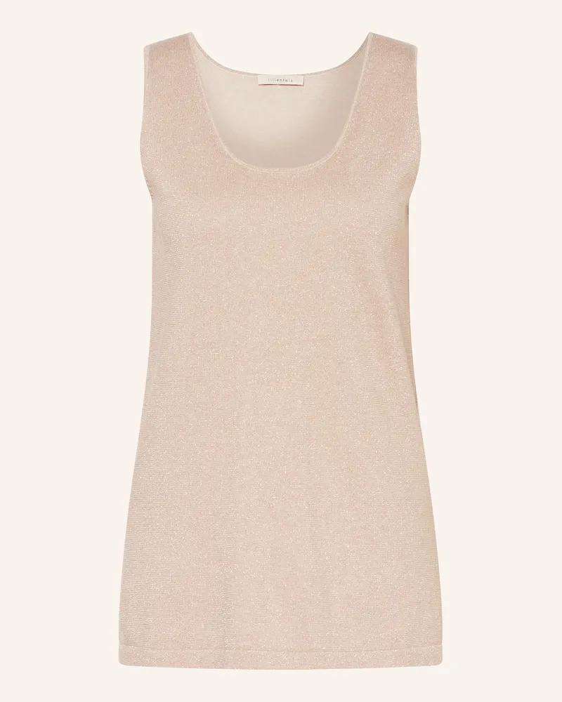 lilienfels Stricktop Mit Glitzergarn gold Gold