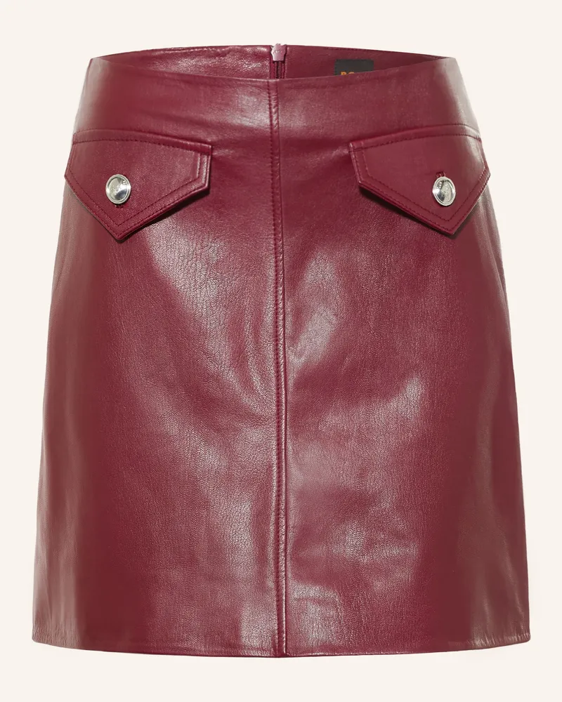 HUGO BOSS Lederrock Sekari rot Dunkelrot