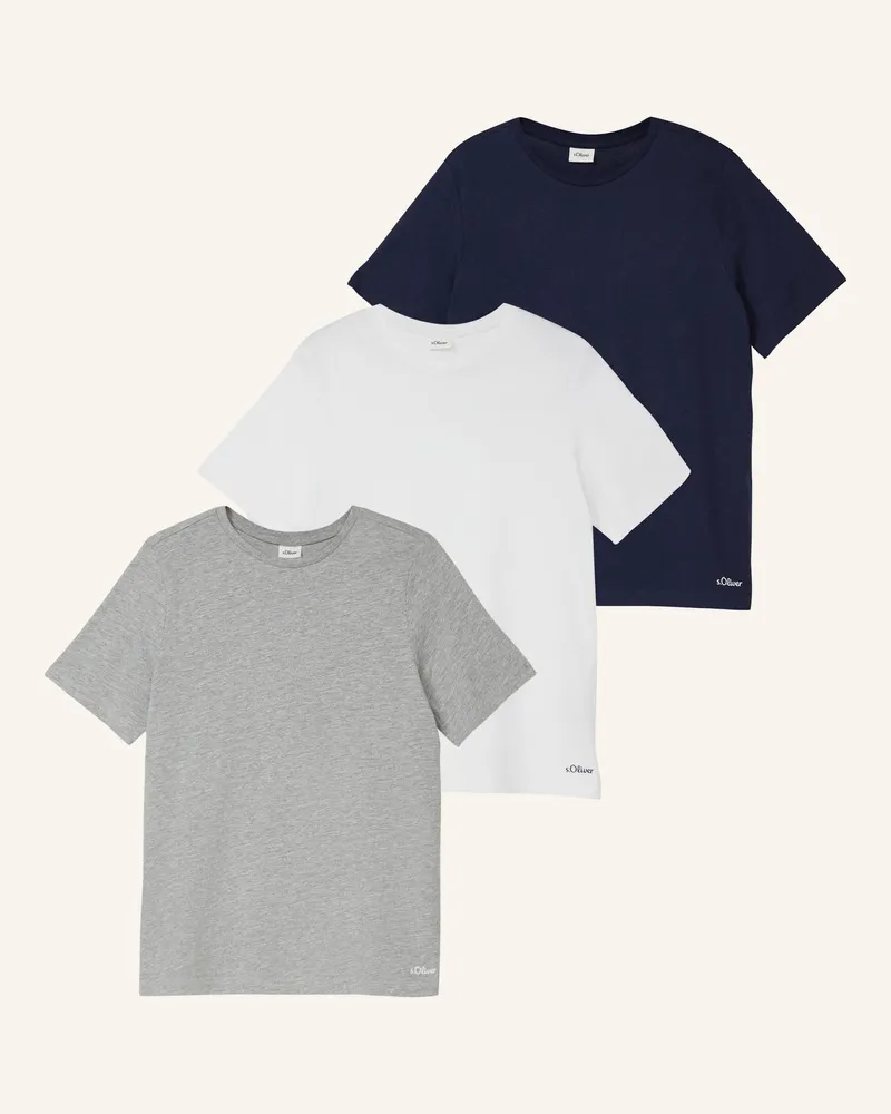 S.Oliver 3er-Pack T-Shirts blau Blau