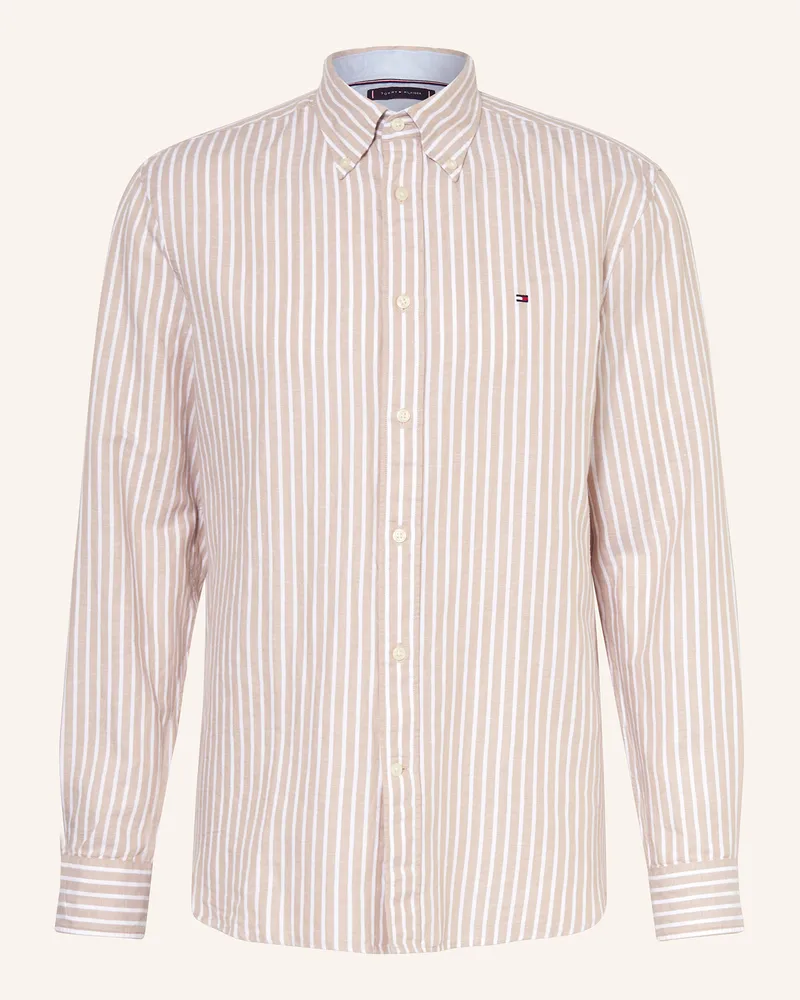 Tommy Hilfiger Hemd Comfort Fit Mit Leinen beige Beige