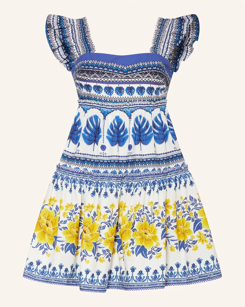FARM Rio Kleid ZULI mit Rüschen Blau