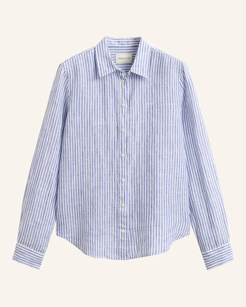 Gant Hemdbluse aus Leinen Blau