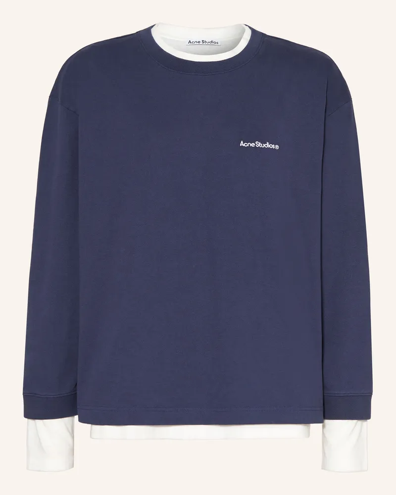 Acne Studios Sweatshirt Im Materialmix blau Dunkelblau