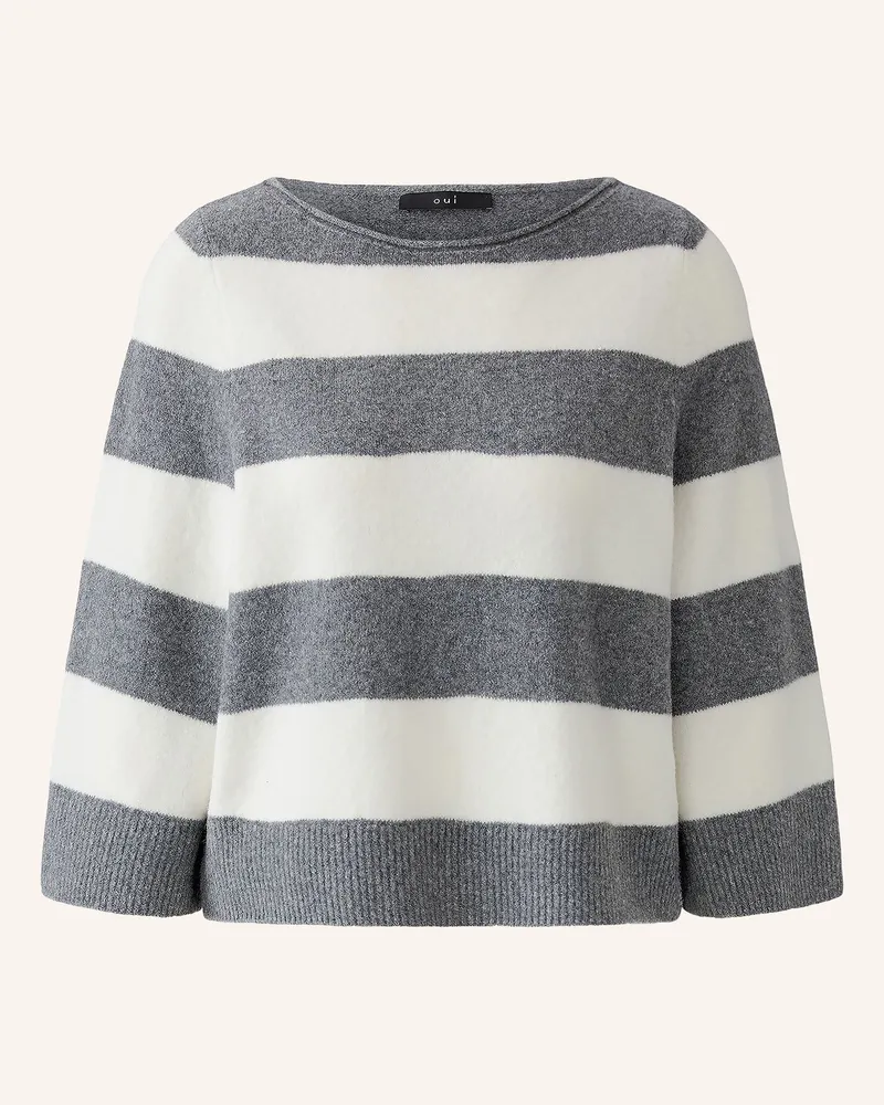 Oui  Pullover Mit 3/4-Arm grau Grau