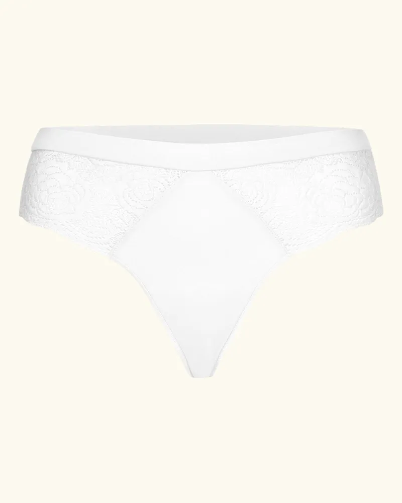 Ehrlich Textil Gertrud String Große Cups Mit Baumwolle (Aus Umstellung Auf Biologischen Anbau) - Flache Nähte weiss Weiss