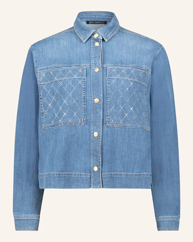 Betty Barclay Jeansbluse Mit Schmucksteinen blau Hellblau