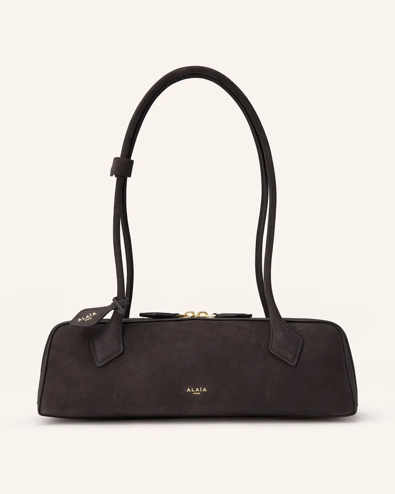 Alaïa Schultertasche Le Teckel Medium grau Dunkelgrau
