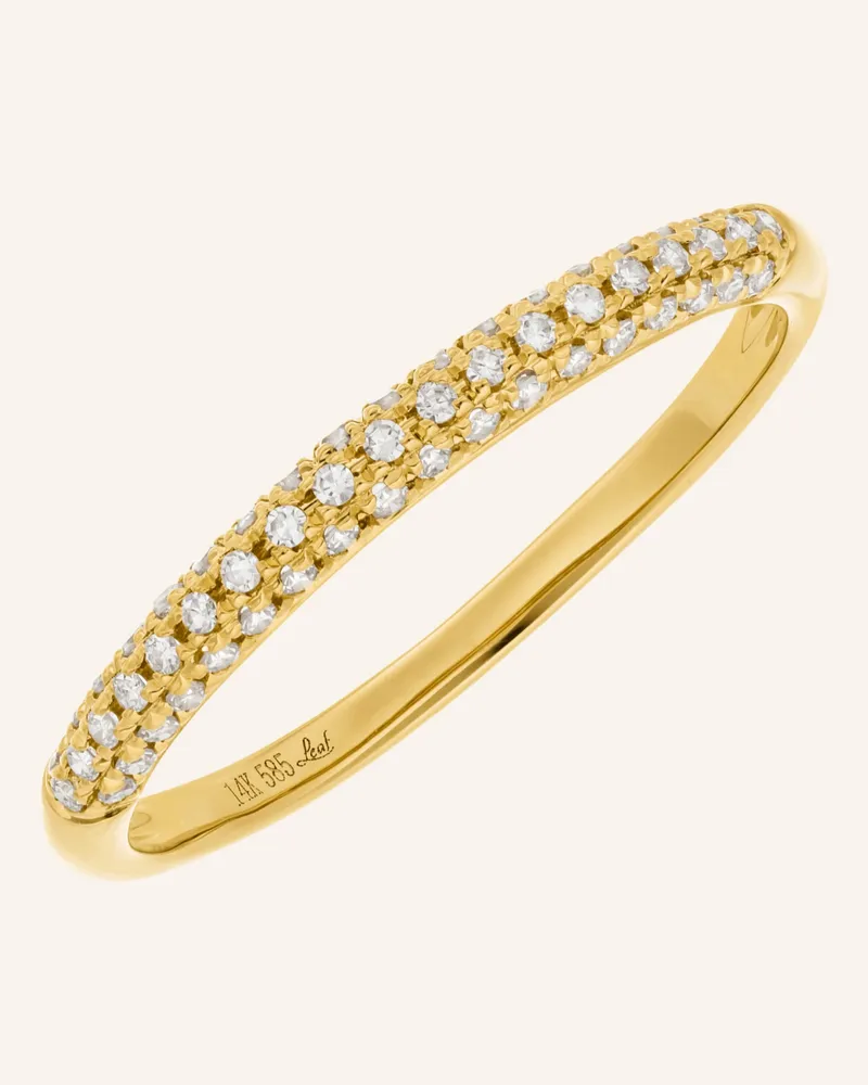 Leaf Ring DAZZLE mit Diamanten Gold