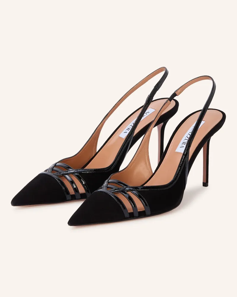 Aquazzura Slimgpumps Kari Sling 85 schwarz Schwarz