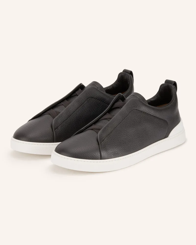 Ermenegildo Zegna Slip-On-Sneaker Triple Stitch™ braun Dunkelbraun