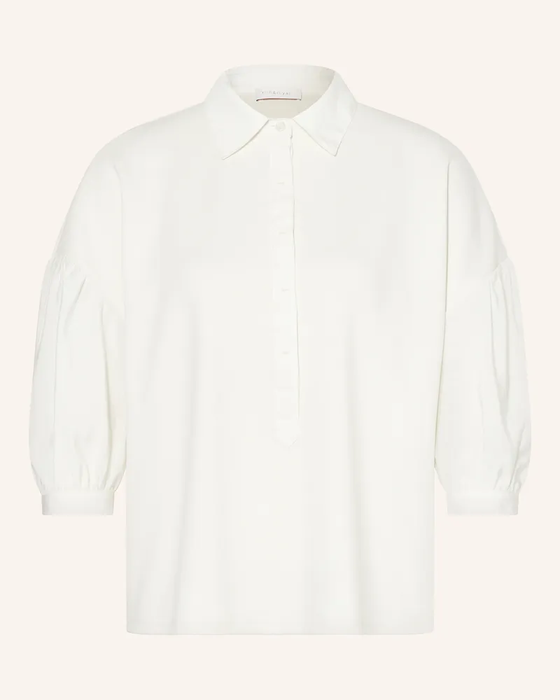 Rich&Royal Blusenshirt im Materialmix mit 3/4-Arm Ecru
