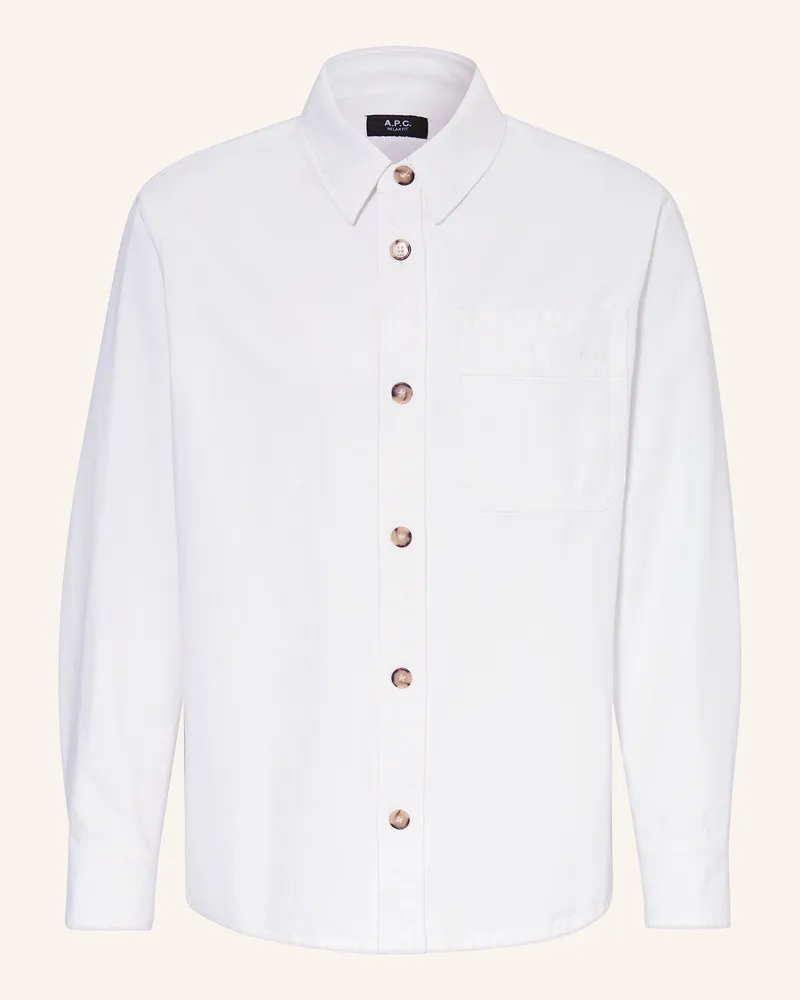 A.P.C. Hemd Relaxed Fit weiss Creme