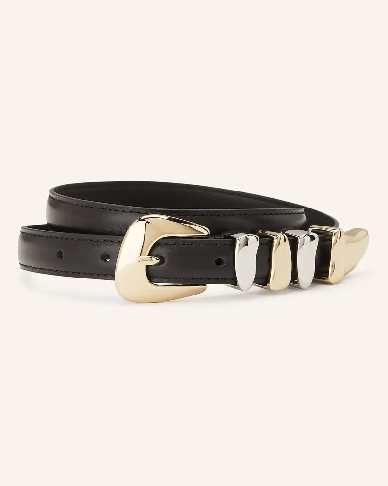 Claudie Pierlot Ledergürtel schwarz Schwarz