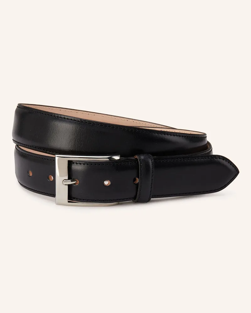 Kreis Ledergürtel schwarz Schwarz