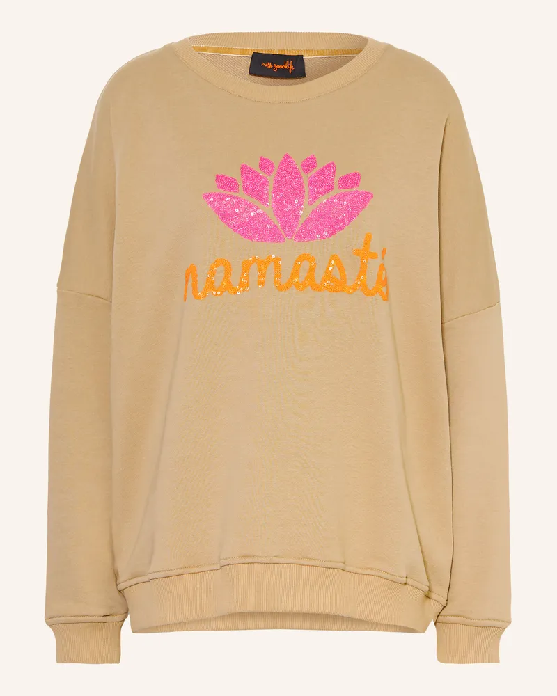 Miss Goodlife Oversized-Sweatshirt Mit Pailletten beige Beige