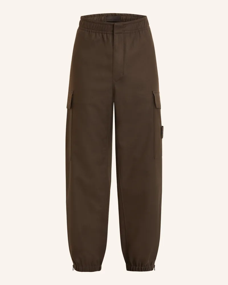 Stone Island Cargohose GHOST aus Flanell Dunkelbraun
