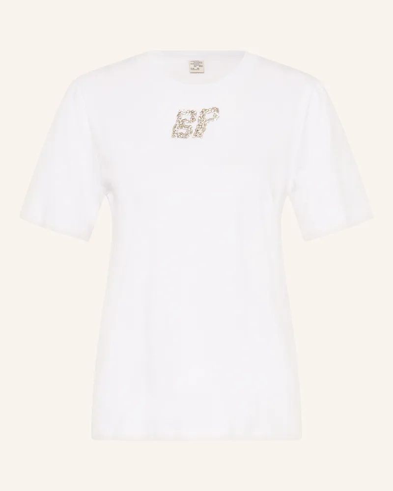 Baum und Pferdgarten T-Shirt JAWO mit Schmucksteinen Weiss