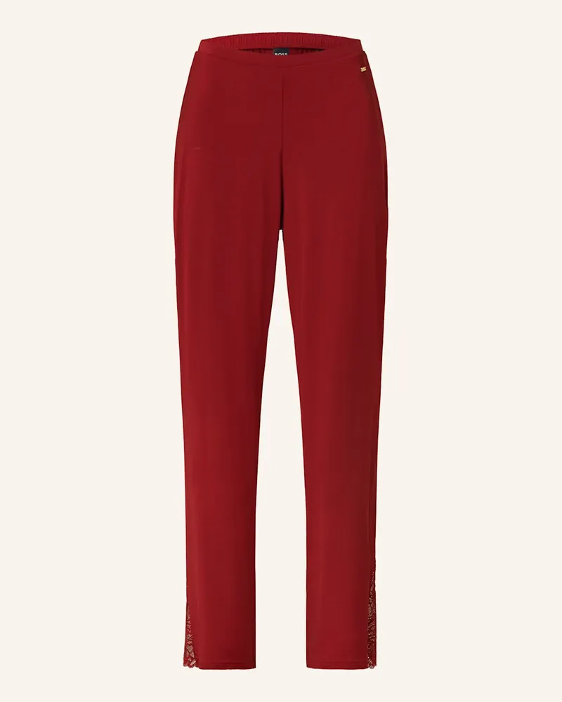 HUGO BOSS Schlafhose BIANCA aus Satin Rot