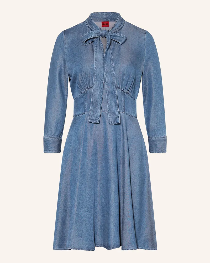 HUGO BOSS Schluppenkleid KINGI in Jeansoptik Blau