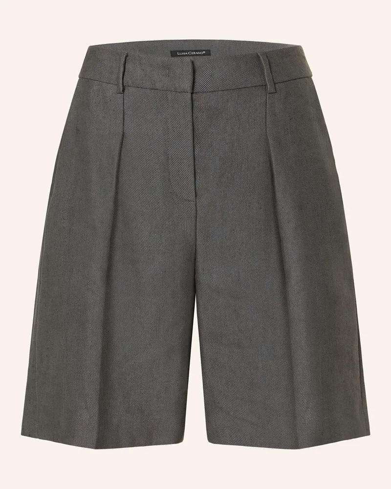 Luisa Cerano Shorts mit Leinen Dunkelgrau