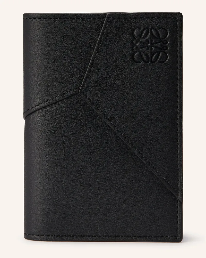 Loewe Kartenetui Puzzle Edge schwarz Schwarz