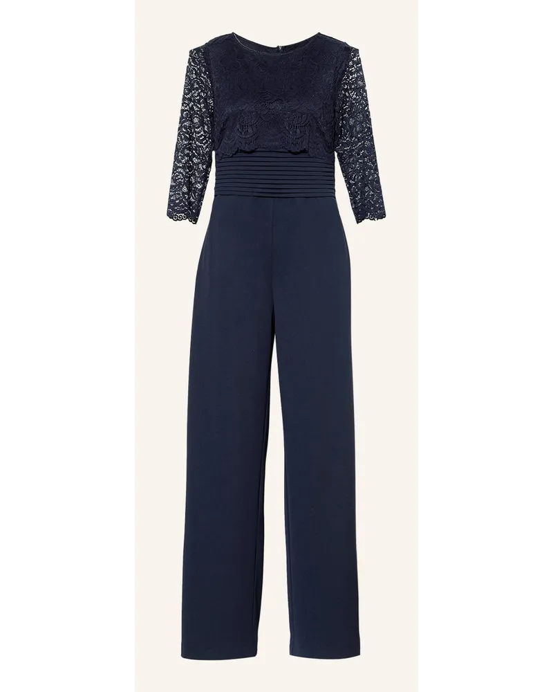 Vera Mont Jumpsuit mit 3/4-Arm und Spitze Blau