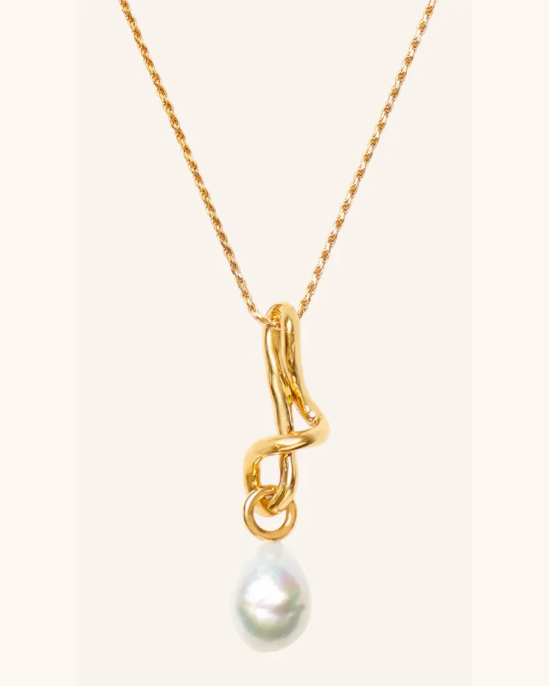 Missoma Kette Knot Pearl Drop By Glambou gold Gold
