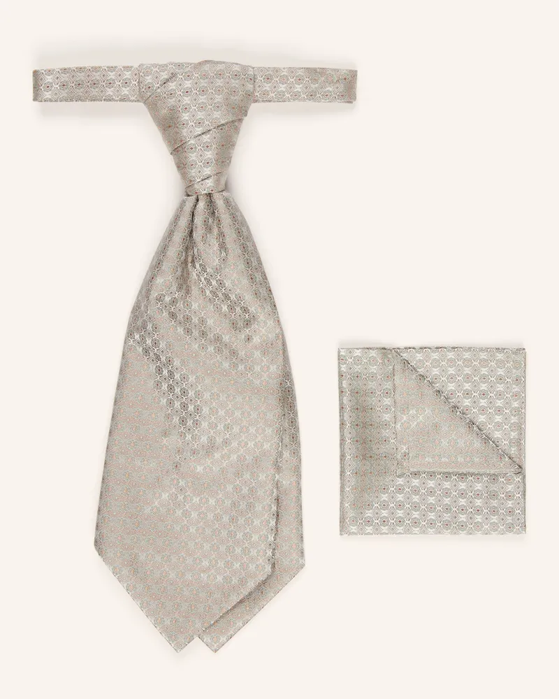Wilvorst Set: Krawatte Und Einstecktuch beige Beige